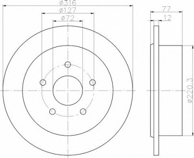 HELLA PAGID 8dd355117101 -  Тормозной диск